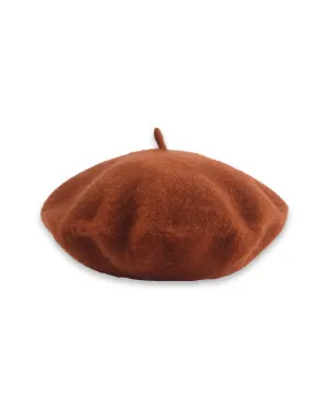 RUSTIC BROWN BERET CAP - KIDS