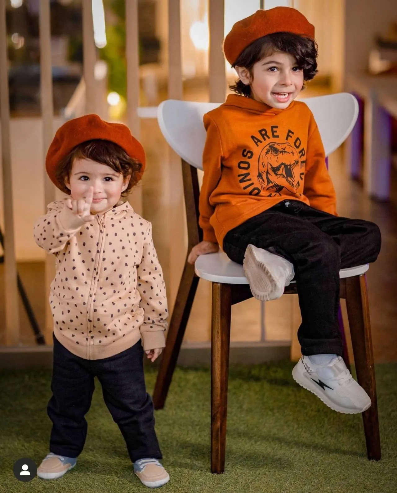 RUSTIC BROWN BERET CAP - KIDS