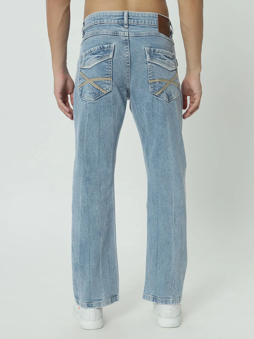 SAINTJONES-VINTAGE BOOTCUT WASHED JEANS.