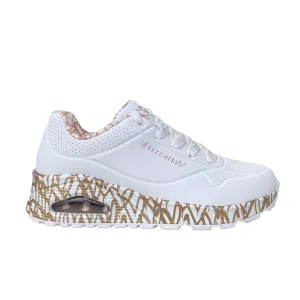 Skechers scarpa sneakers da donna x JGoldcrown Uno Loving Love 155506/WTRG bianco-rosa oro