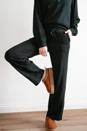 Slow It Down Wide Leg Pants - Black