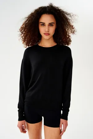 Splits59 Sonja Warm Up Long Sleeve Sweater in Black