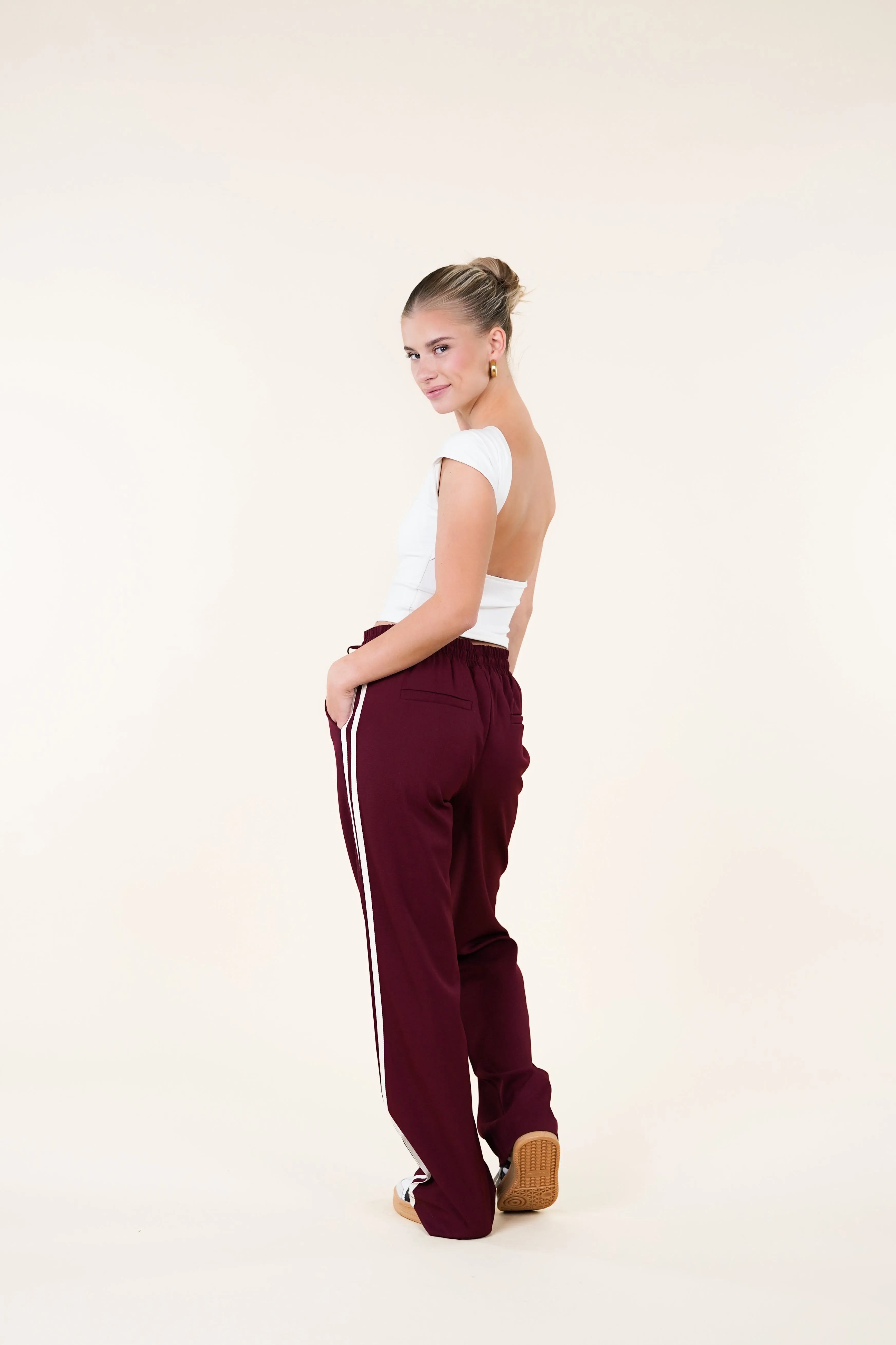 Straight leg jogger burgundy - Luna