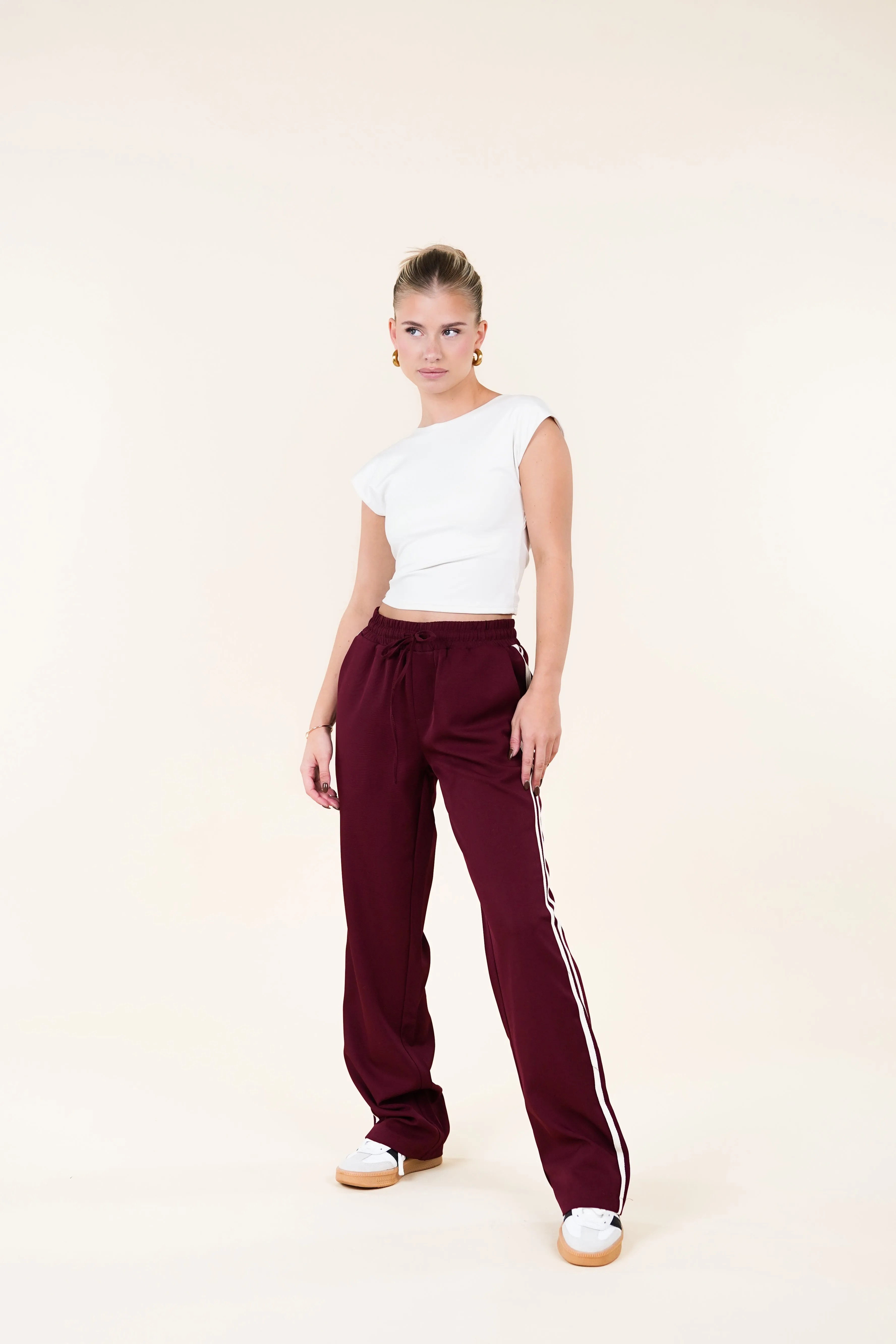 Straight leg jogger burgundy - Luna