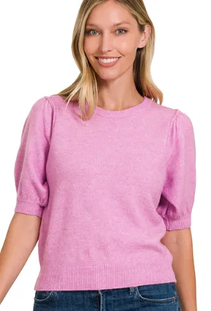 Sweetheart Puff Soft Sleeve Sweater