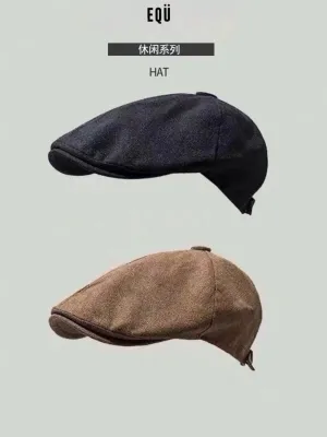 Vintage Super Comfortable Autumn Winter Retro Beret Hat - Stylish Linen Dome Hat for Men and Women, Neutral Color, Short Eaves, Light and Breezy for All Seasons
