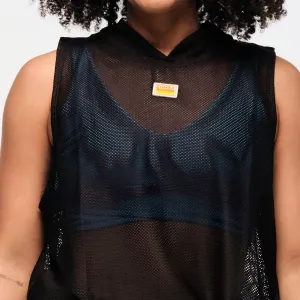 Zumba® Explore Sleeveless Mesh Hoodie - Bold Black